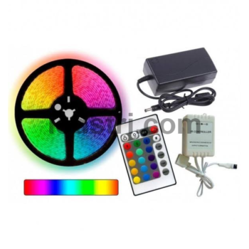 Комплект Світлодіодна стрічка багатокольорова 3528 RGB 5м з пультом