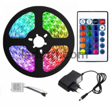 Світлодіодна стрічка RGB LED 5 метрів з пультом та блоком живлення