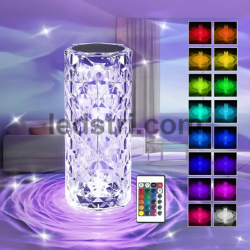 Декоративна настільна проекційна LED-лампа-ночник RGB Crystal Rose Ambience 20,5 см