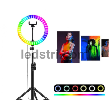 Комплект для блогера: Кільцева лампа LED RGB SP10 USB 26см + штатив 2 метри