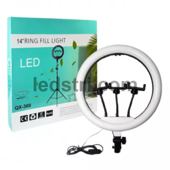 LED кільцева лампа 36 см 14" | 192 світлодіоди | USB QX-360