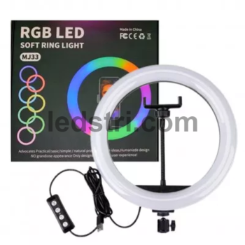 Кільцева лампа RGB LED | 33 см 13" | 120 світлодіодів | 39 RGB | MJ-33 , USB . Ориг.