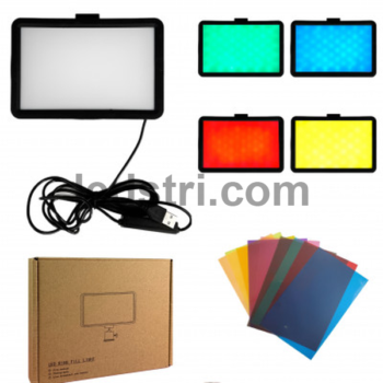 Світлодіодна лампа для відеозйомки LED | 16 см 6" | 9 кольорових фільтрів | 120 світлодіодів | USB | 12 Вт, 2 В.