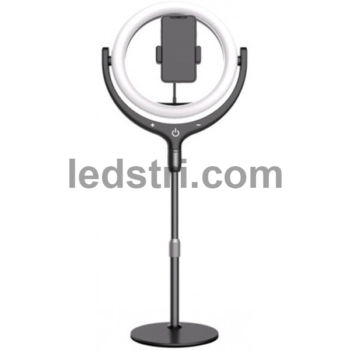 Кільцева LED-лампа Veron F-539A 26 см 10" 96 шт 3300K - 6000K + тримач + пульт + штатив