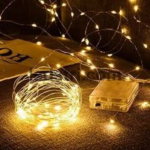 Теплий білий 10 метрів біла гірлянда на батарейках світлодіодна для дому Роса