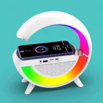 Настільна лампа КР-3431 RGB 3в1 з бездротовим заряджанням 15 Вт та Bluetooth колонкою