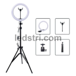 Кільцева світлодіодна лампа LED Ring Fill Light зі штативом, висота 2 м, діаметр 26 см, 5500 К