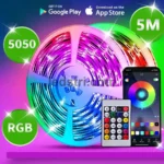 Світлодіодна стрічка RGB 5050, 5 Метрів, Блютуз, від ЮСБ