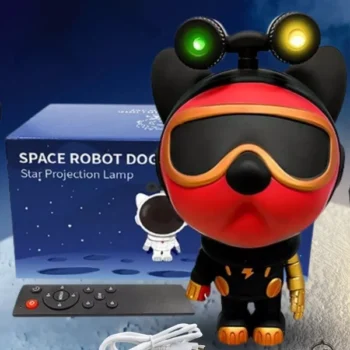 Нічник проектор зоряного неба, Космічний пес, червоний ( Spase Dog Galaxy )