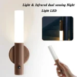 Дерев’яна бездротова настінна USB лампа з датчиком руху Induction Lamp 850