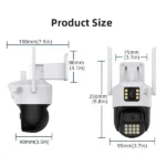 Камера Wi Fi PTZ з подвійним об’єктивом P12 P6MP 360 +12 В 2 А ICSEE