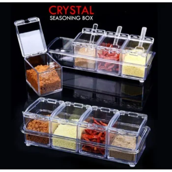 Набір для зберігання спецій 4 відділення Crystal