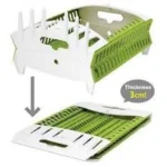 Настільна сушарка органайзер для посуди Compact Dish Rack зелена з білим