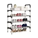 Полиця Для Взуття Shoe Rack На 4 Яруса, Чорний Колір