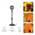 Проекційний світильник Sunset Lamp заходу та сходу сонця USB LED HA 11