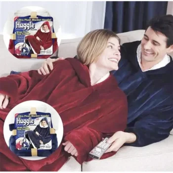 Толстовка плед з капюшоном huggle HOODIE БОРДО СИНІЙ