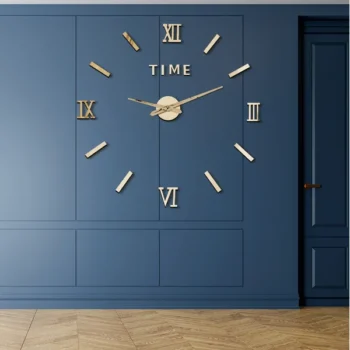 Великі настінні годинники Horloge 3D 27/37/47 55 см ЗОЛОТО