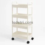 Етажерка на колесах 4 полиці підлогова біла Storage rack