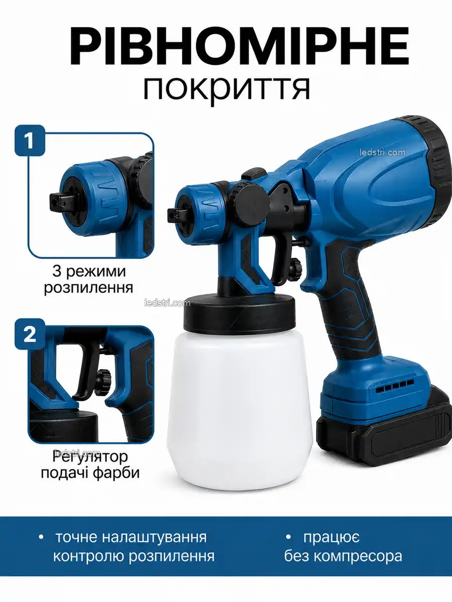 Характеристики акумуляторного фарбопульта