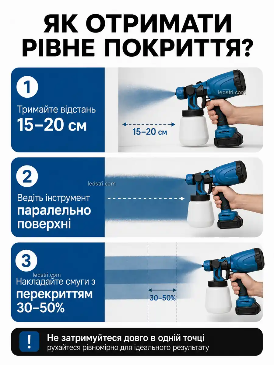 Три режими розпилення фарбопульта