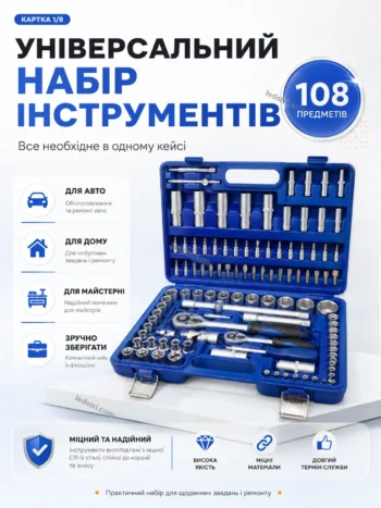 Набір інструментів 108 предметів