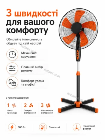 Підлоговий вентилятор AirFlow Breeze Orange 100 Вт