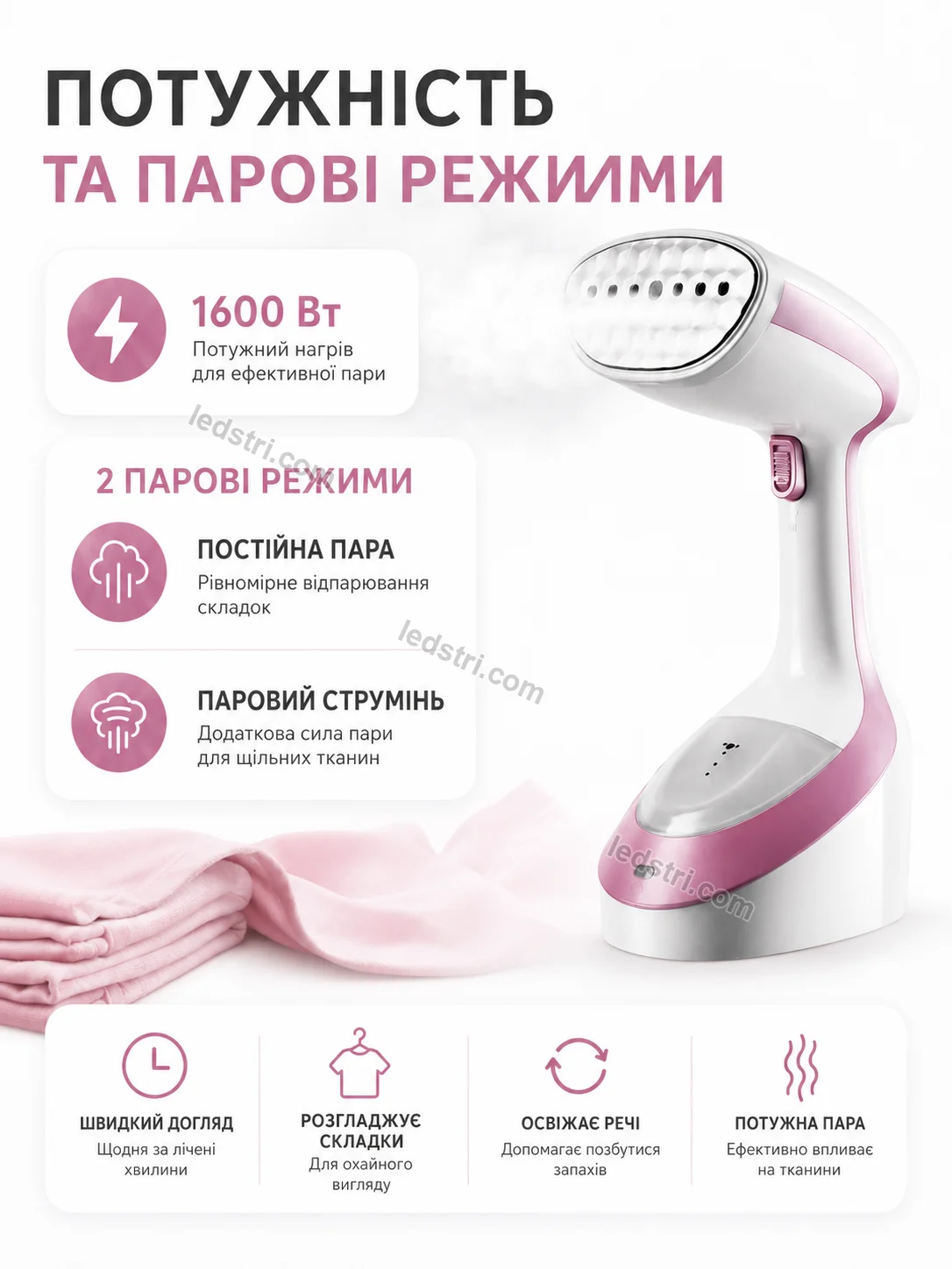 Переваги ручного відпарювача