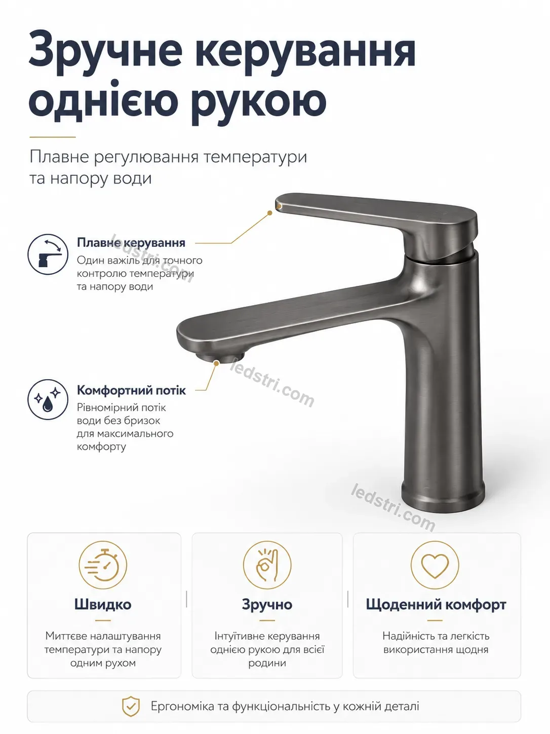 ✨ Смель для раковины однорычажный Brisk Easy Soft - деталі