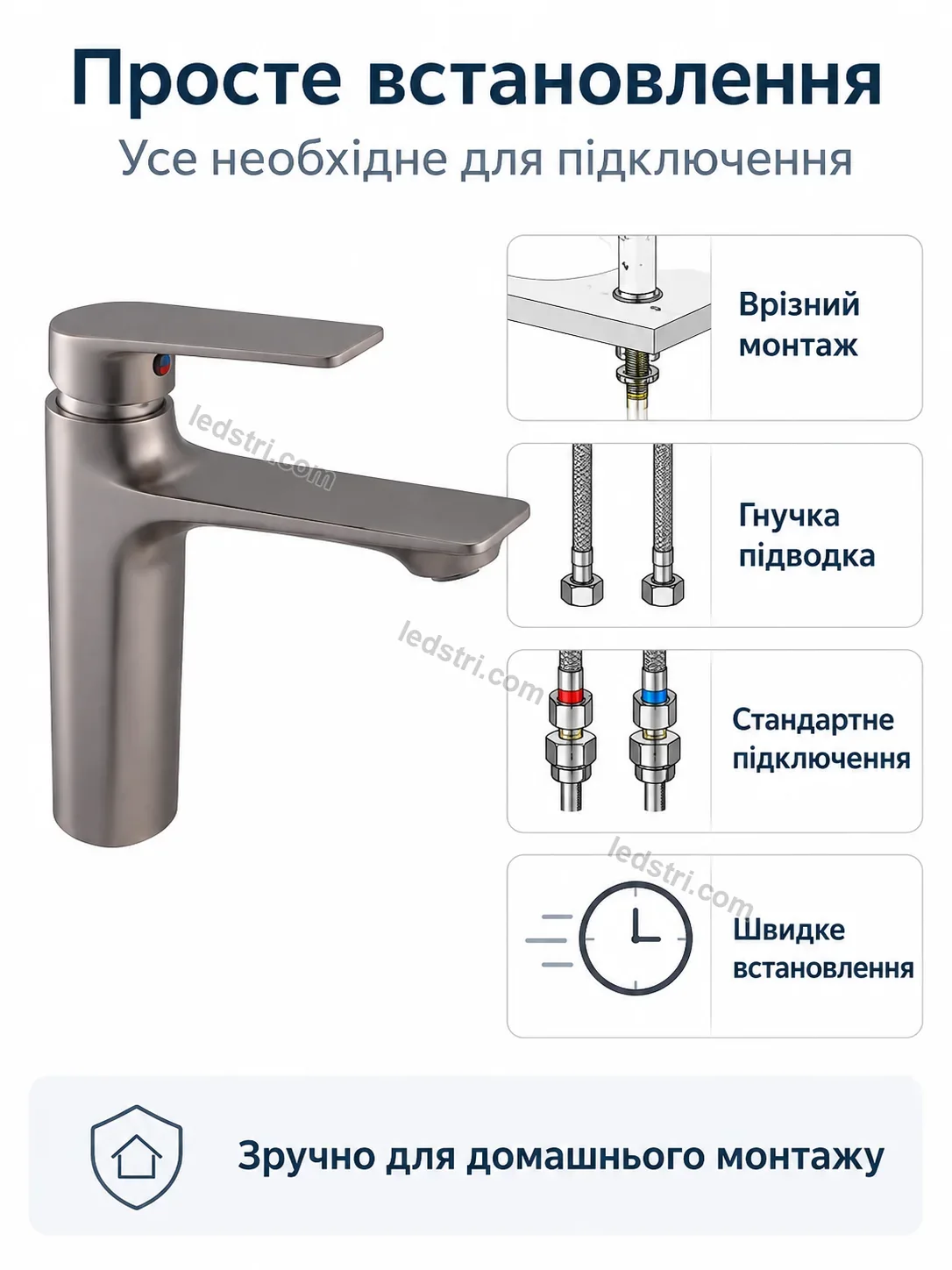 ✨ Смель для раковины однорычажный Lumo Easy Soft - використання