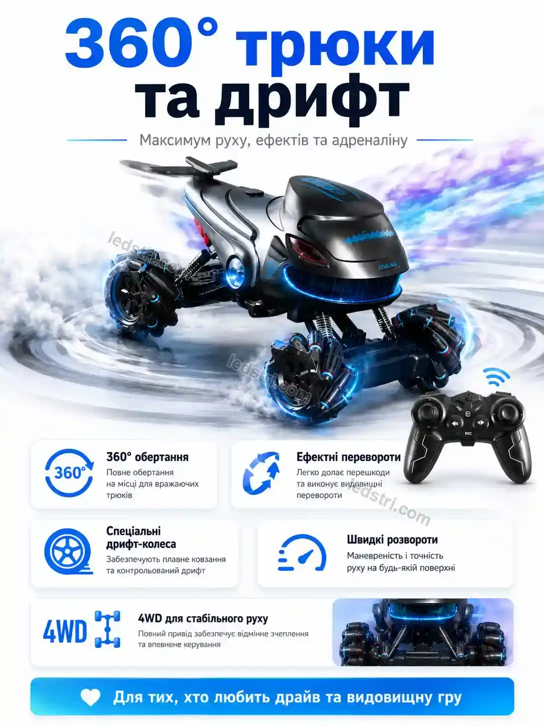 💵 Машинка гоночный автомобиль акула Lumo Lite Soft - деталі