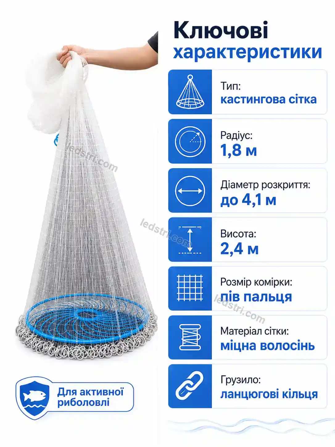 ✨ Рыболовная сеть кастинговая сеть Spark Lite Urban