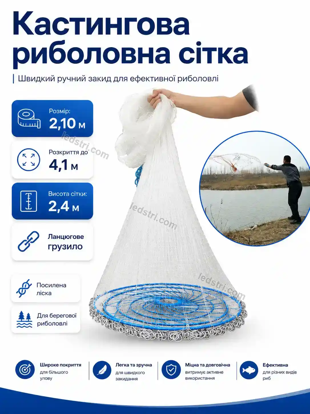 ✨ Рыболовная сеть кастинговая сеть Milo Care Soft
