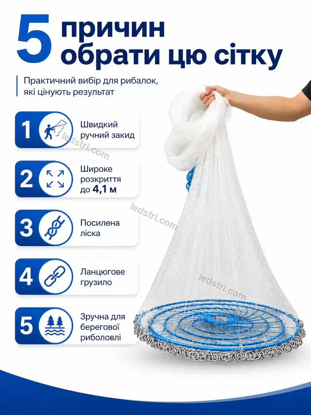 ✨ Рыболовная сеть кастинговая сеть Milo Care Soft - фото
