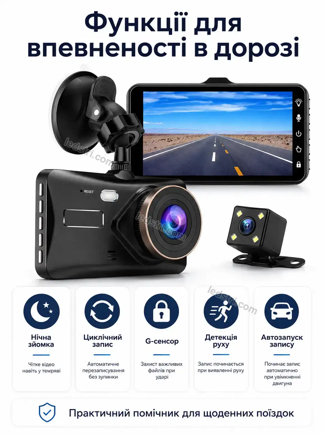 🚗 Автомобільний відеореєстратор Milo Home Bright - фото