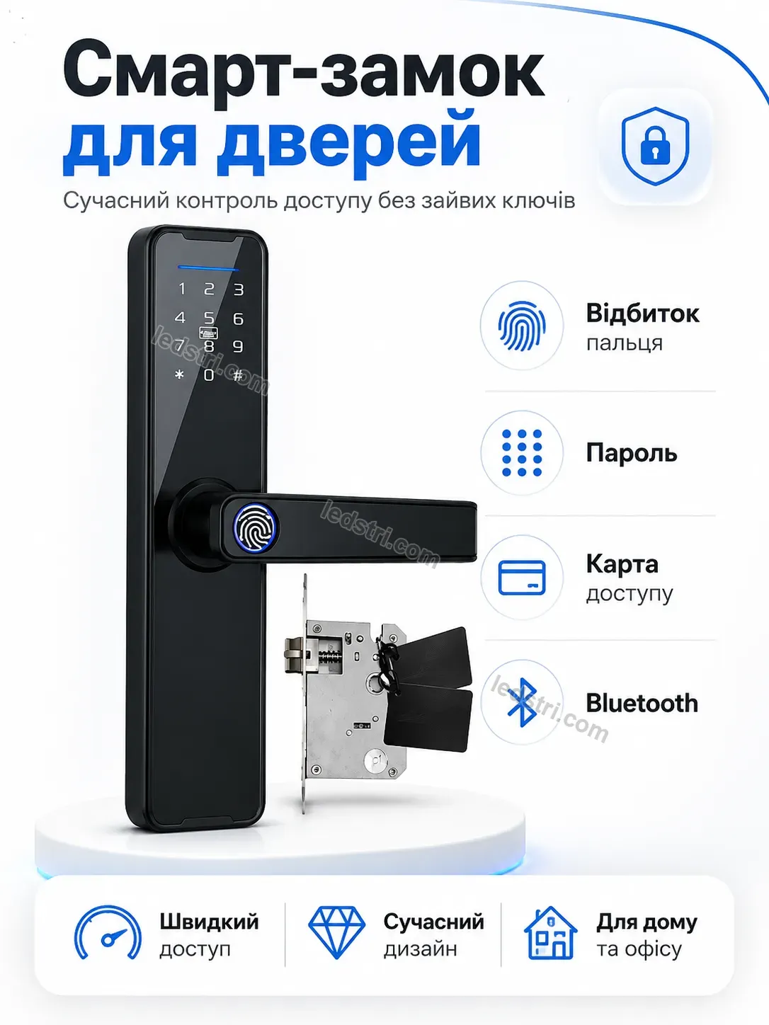 ✨ Дверной замок сенсором паролем Milo Glow Calm
