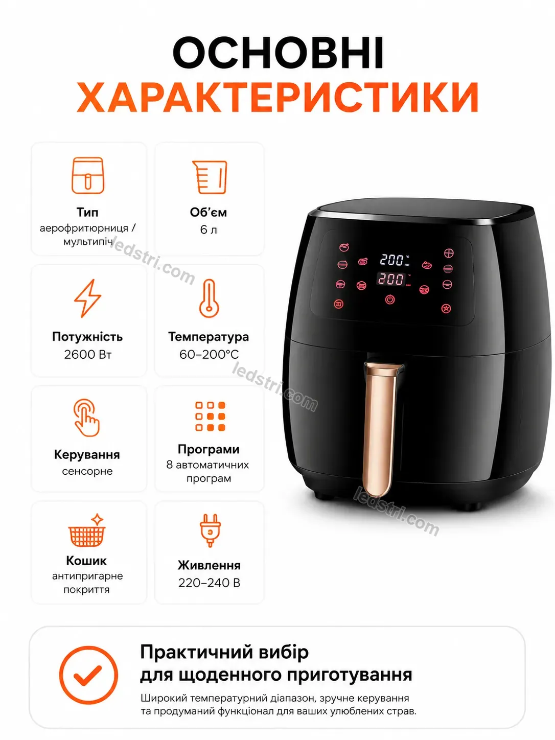✨ Аерофритюрниця Lumo Care Calm - деталі