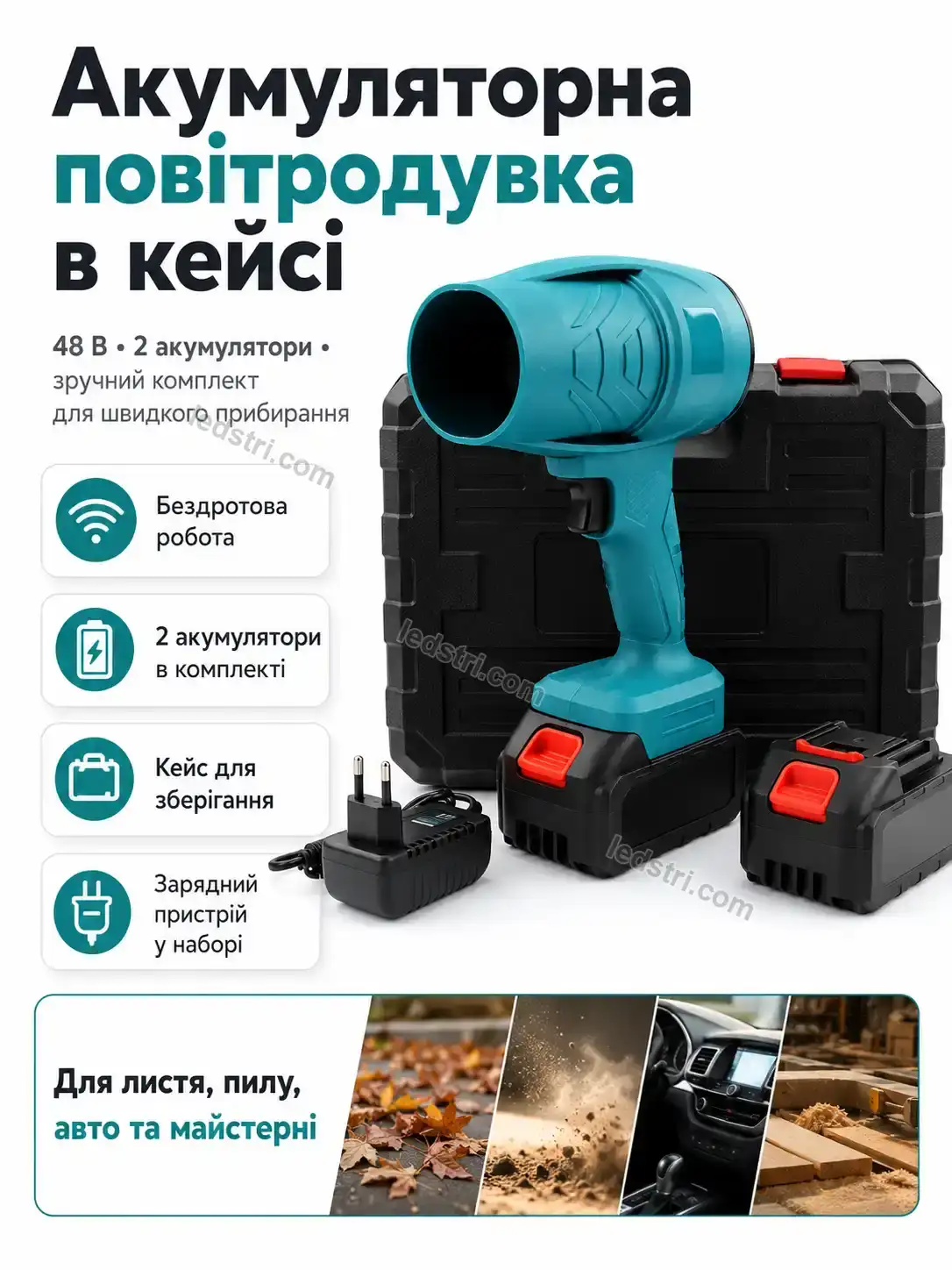 🔋 Акумуляторна воздуходувка-ветродуйка у кейсі Nordi Mini Bright