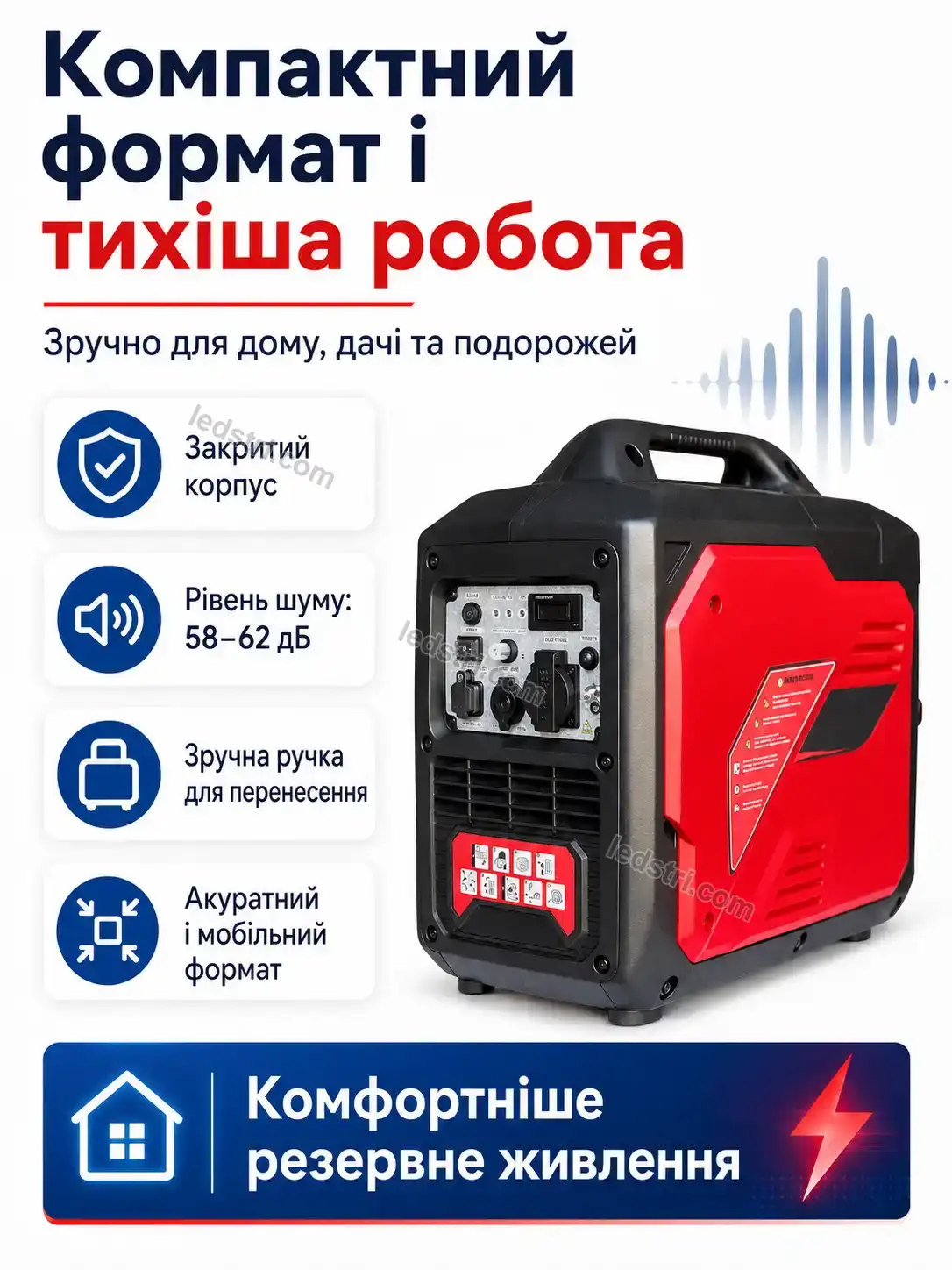 ✨ ⚡ інверторний генератор 2000 вт Pulse Lite Calm - деталі