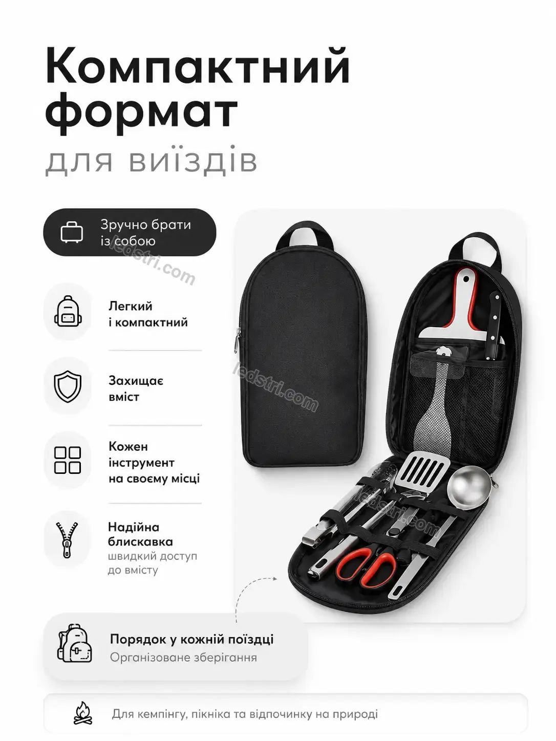 ✨ ️ набір посуду для кемпінгу з 7 предметів Lumo Wave Bright