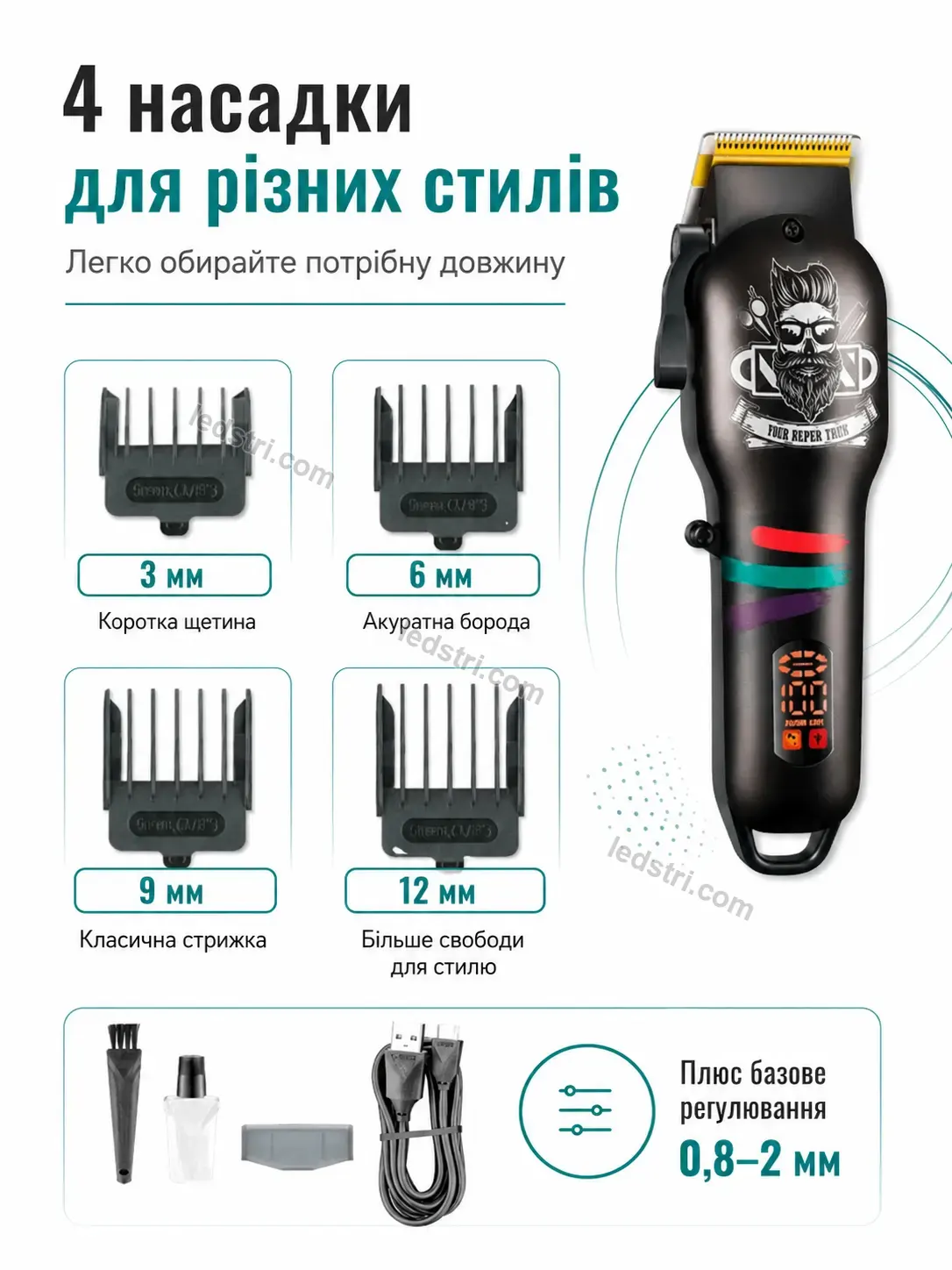 🔋 ✂️ акумуляторна тример з дисплеєм Brisk Fresh Bright - використання