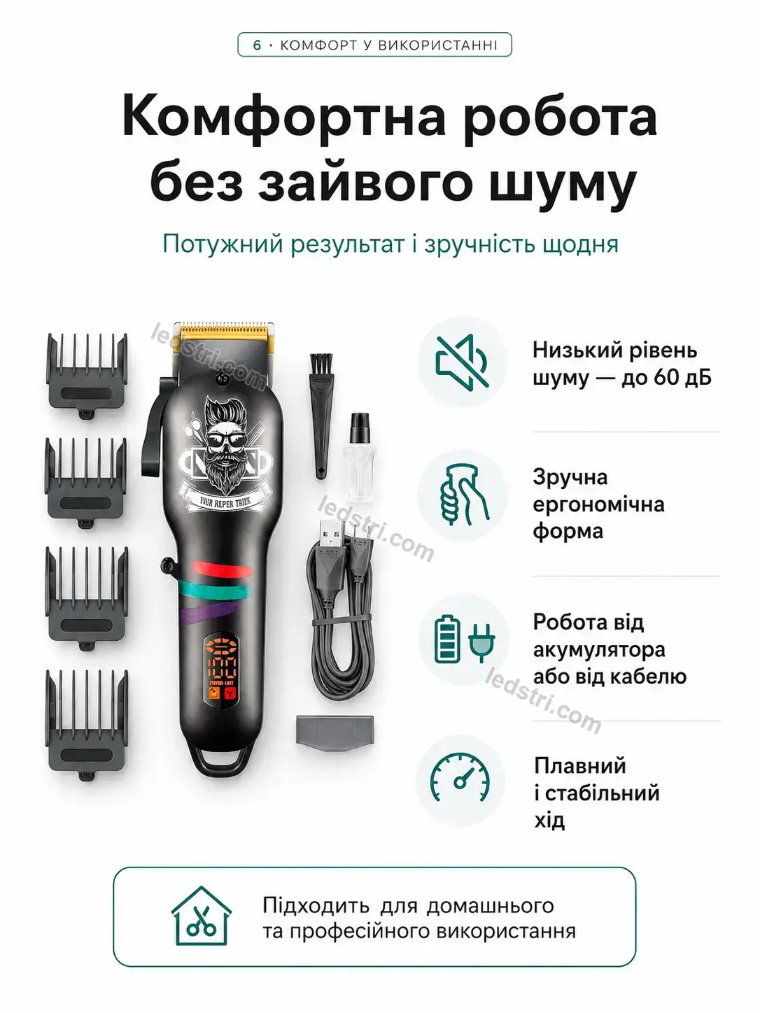 🔋 ✂️ акумуляторна тример з дисплеєм Brisk Fresh Bright - фото