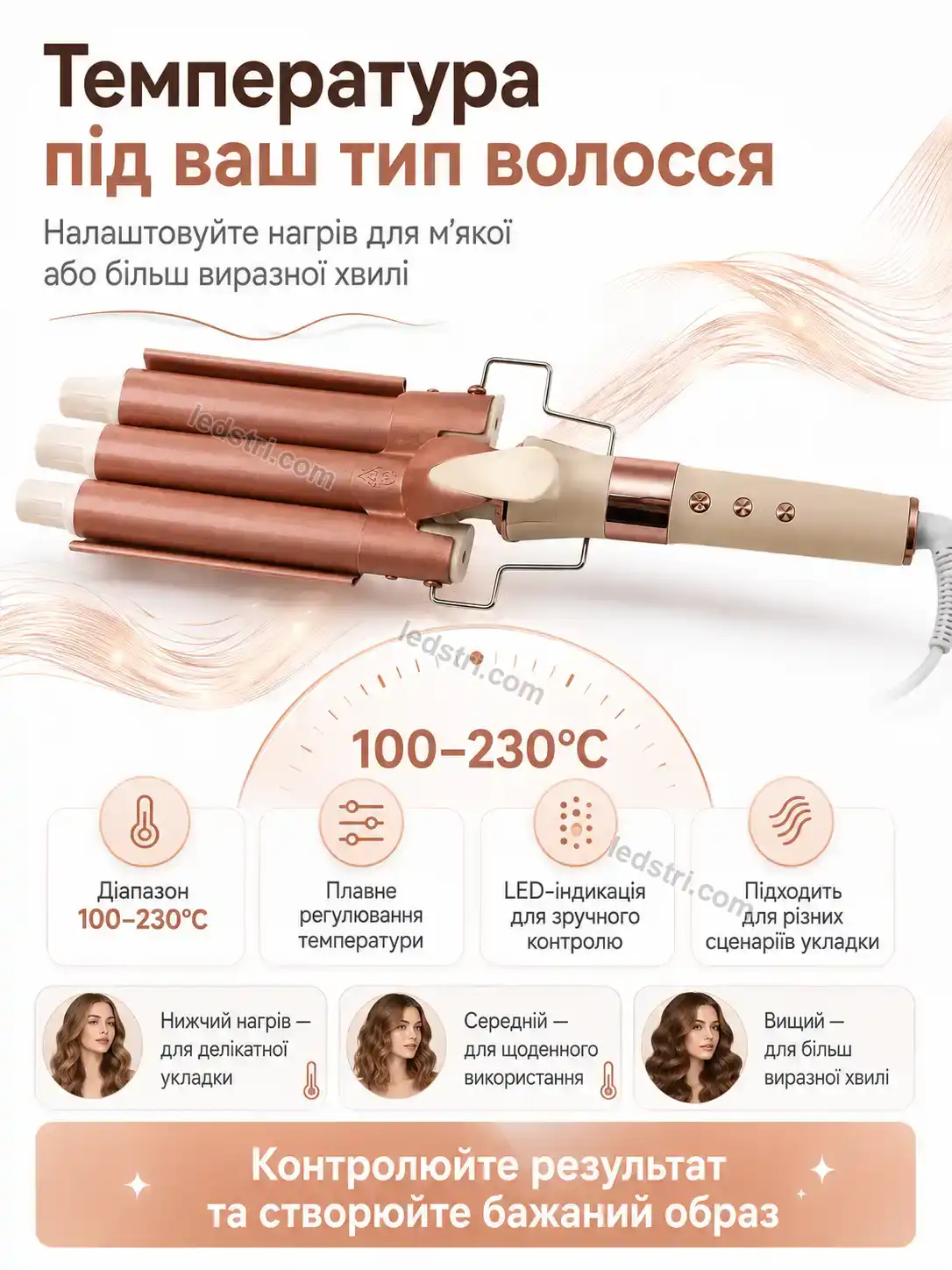 ✨ Плойка три хвилі для м’якої об’ємної укладки Vento Care Bright - використання