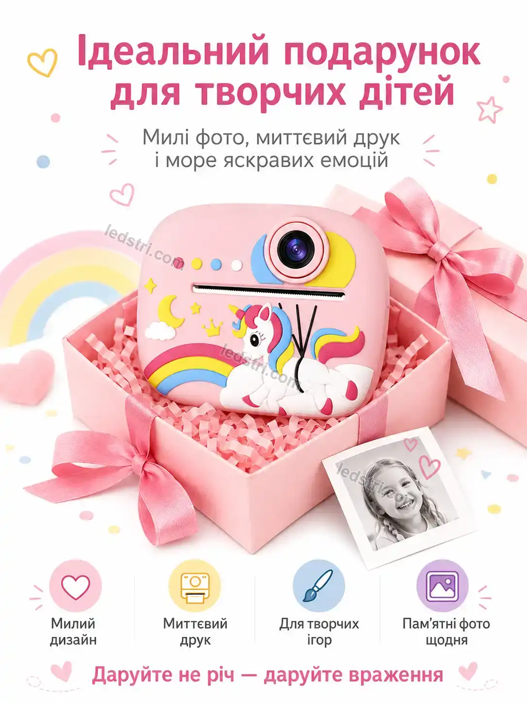 ✨ Фотоапарат єдиноріг рожевий Terra Mini Bright - фото