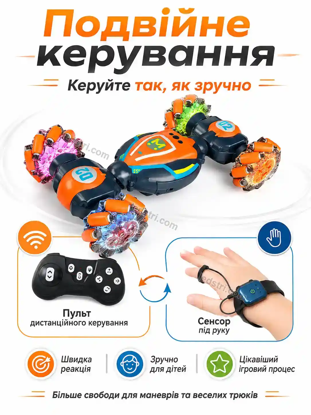 💵 Машинка-перевертень 2 на радіоуправлінні Faino Mini Bright