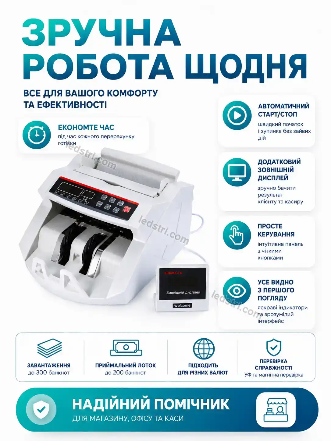 💵 Лічильна машинка для грошей, модель 2108 Terra Fresh Calm - фото