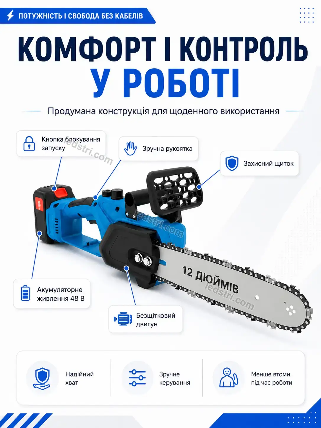 🔋 Акумуляторна ланцюгова пила , 2 акумулятори, 12 Brisk Plus Calm - використання