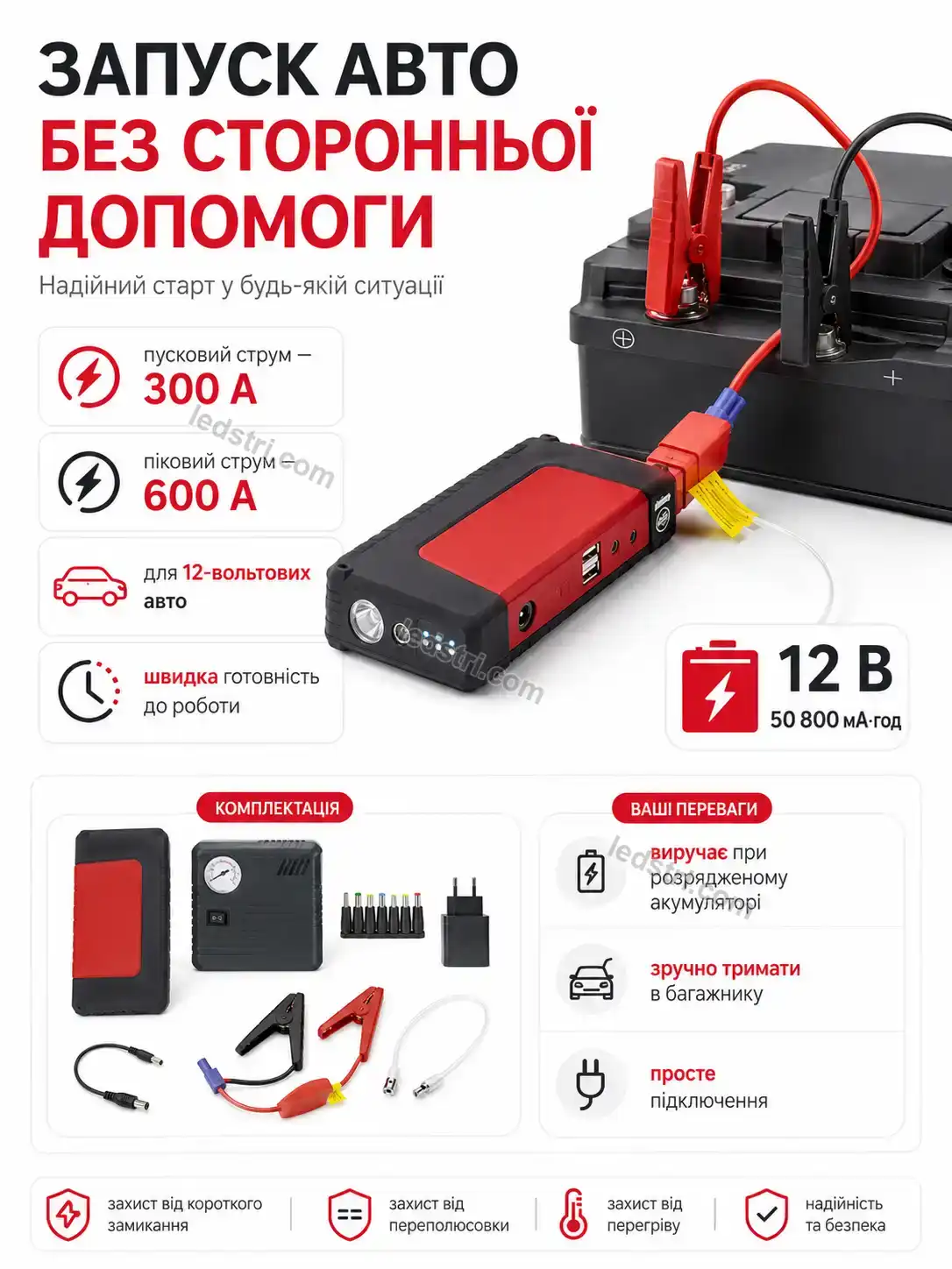 ✨ Портативний стартер , пусковий пристрій 50800 Lumo Easy Calm