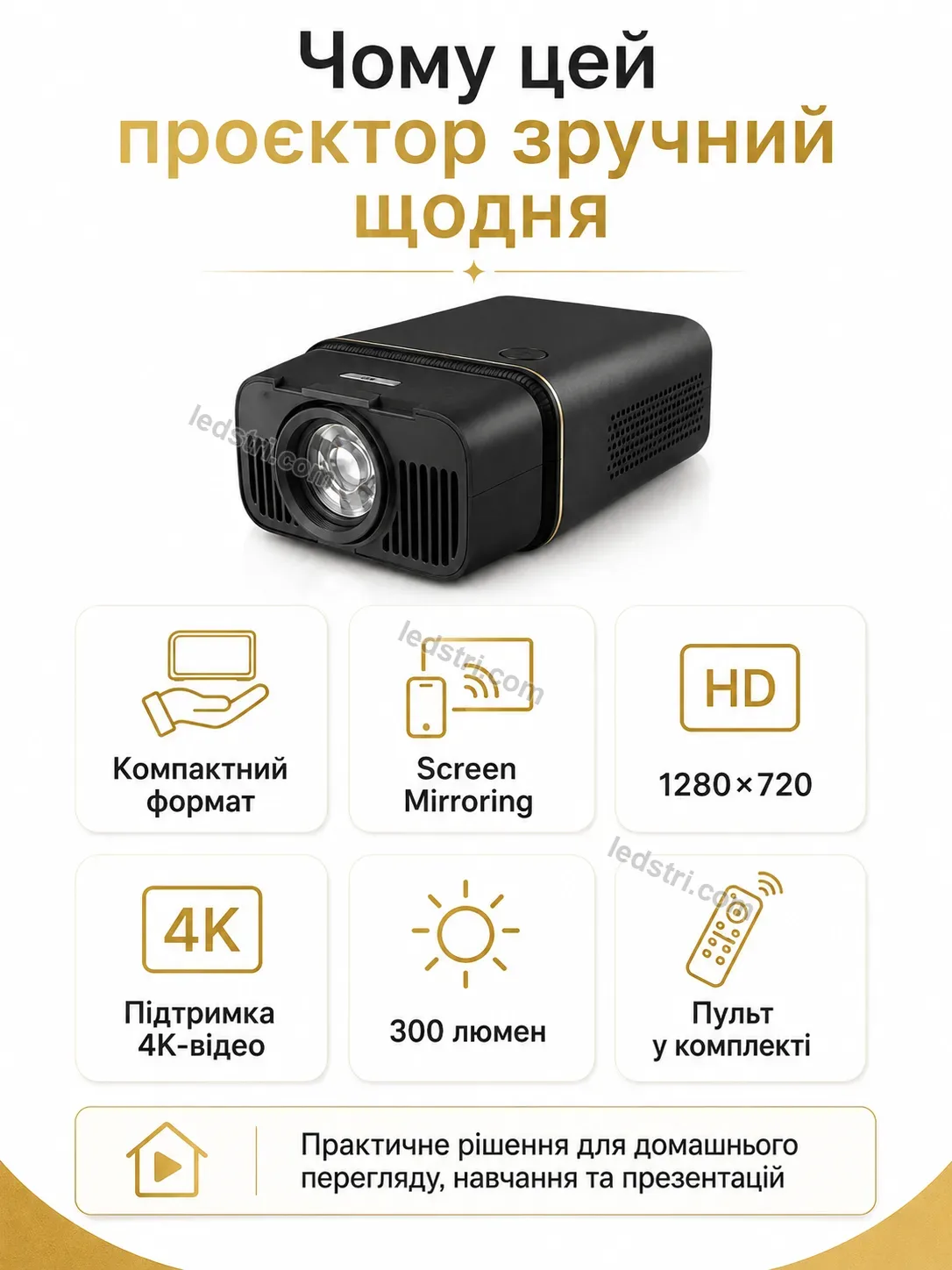 ✨ Портативний смарт проектор для дому Rondo Care Calm