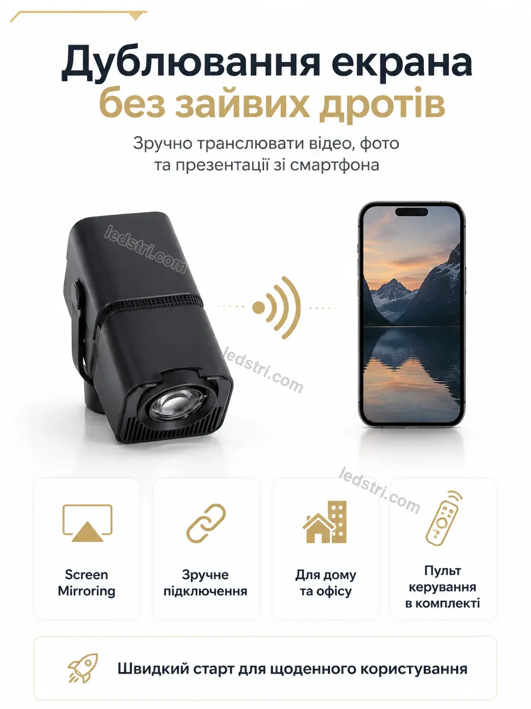 ✨ Портативний смарт проектор для дому Rondo Care Calm