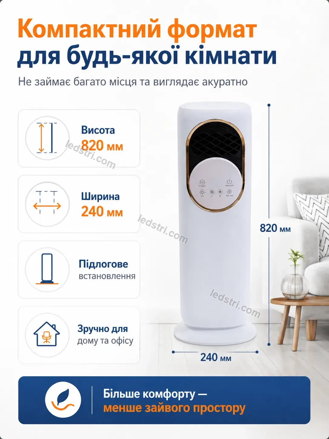 ❄️ ❄️ універсальний підлоговий кондиціонер 5 в 1 Milo Lite Calm - фото